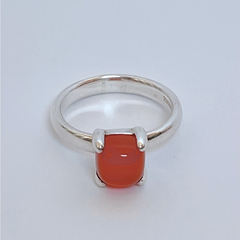 Paloma Picasso for Tiffany & Co Sterling Silver Sugar Stacks Ring Carnelian 6